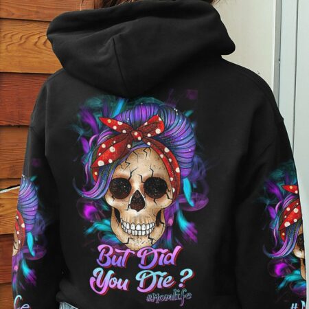 BUT DID YOU DIE MOM LIFE PURPLE MESSY BUN ALL OVER PRINT - TLTR1702234