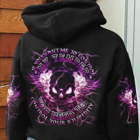 CONTROL YOUR STUPIDITY WINGS SKULL ALL OVER PRINT - TLTM1712222
