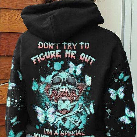 DON'T TRY TO FIGURE ME OUT TRIANGLE BUTTERFLY SKULL ALL OVER PRINT - TLNZ2712223