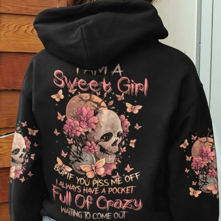 I AM A SWEET GIRL FLOWER SKULL ALL OVER PRINT - TLNZ2712224