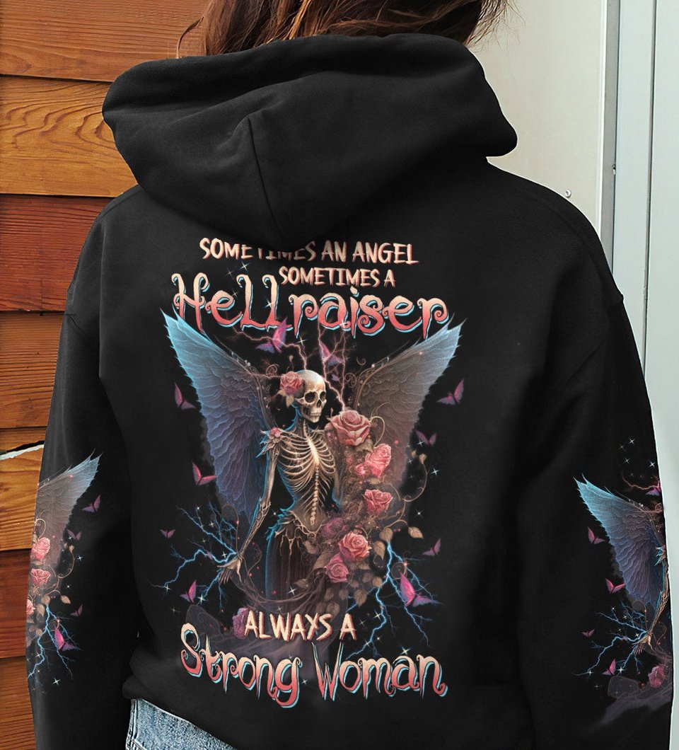 ALWAYS A STRONG WOMAN SKELETON WINGS ROSE ALL OVER PRINT - TLTW1503233