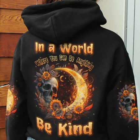 BE KIND SUNFLOWER SKULL CRESCENT MOON ALL OVER PRINT - TLNZ0603234
