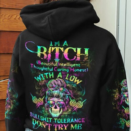 I'M A B DON'T TRY ME TIE DYE SKULL ALL OVER PRINT - TLTW0301236