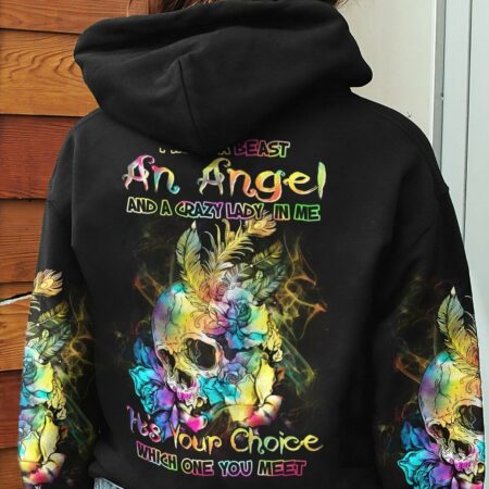 I HOLD A BEAST AN ANGEL AND A CRAZY LADY ALL OVER PRINT - YHHN0803234