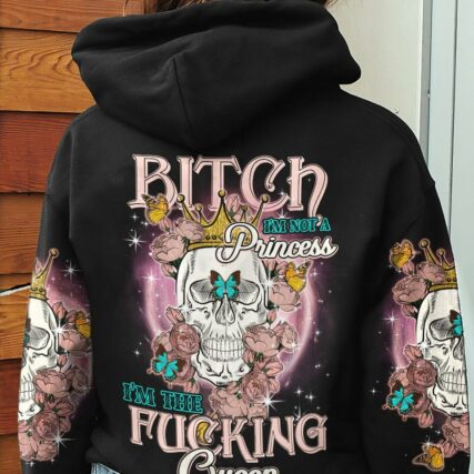 I'M FKING QUEEN ROSE WITH BUTTERFLY SKULL ALL OVER PRINT - TLTY1512221