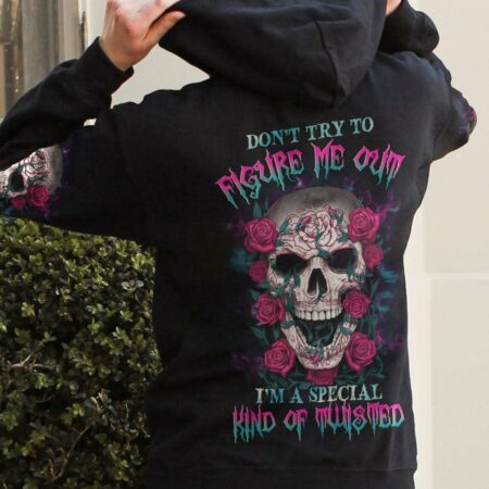 DON'T TRY TO FIGURE ME OUT SKULL ROSE ALL OVER PRINT - YHHG1811224
