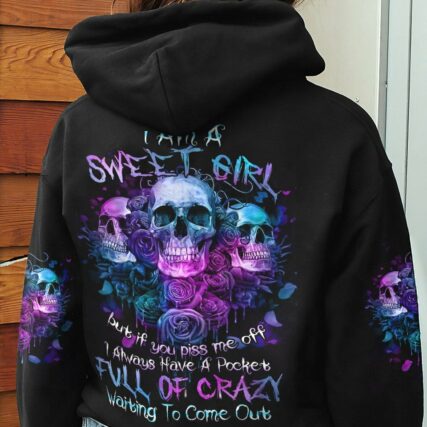 I AM A SWEET GIRL PURPLE FLOWER SKULL ALL OVER PRINT - TLNZ2801233
