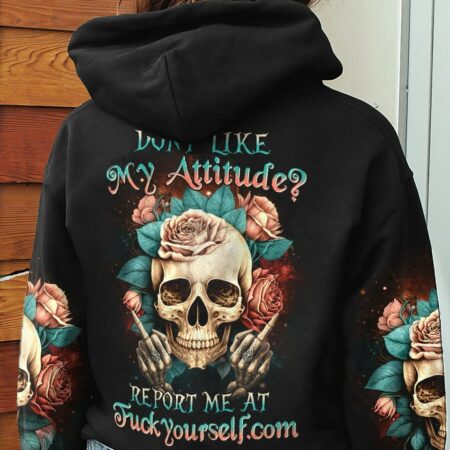 DON'T LIKE MY ATTITUDE ROSES SKULL ALL OVER PRINT - YHHN1403231