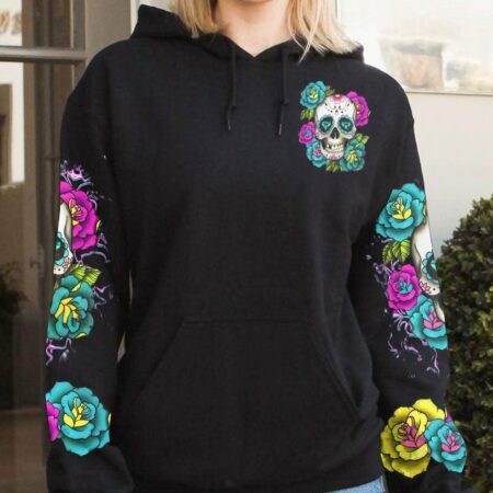 DON'T TRY TO FIGURE ME OUT SUGAR SKULL ROSE ALL OVER PRINT - TLTR1612221