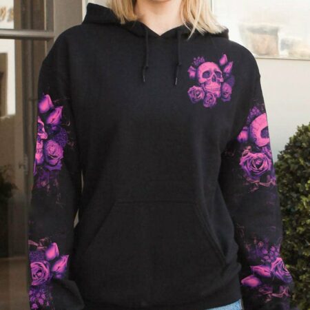 DON'T TRY TO FIGURE ME OUT PURPLE SKULL ROSE ALL OVER PRINT - TLTW1912221