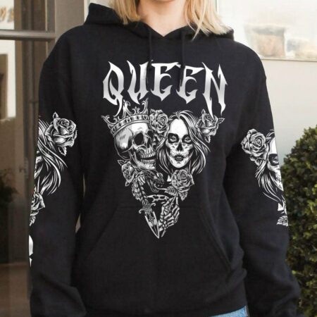 KING QUEEN GOTHIC SKULL COUPLE ALL OVER PRINT - TLTR1101234