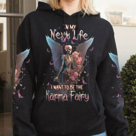 KARMA FAIRY SKULL SKELETON ROSE FRONT ALL OVER PRINT - TLTW2702235