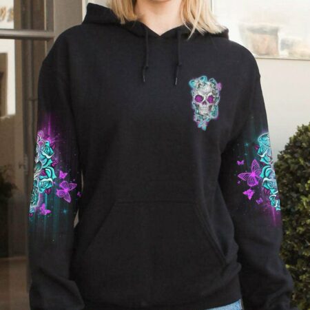 I'M A B DON'T TRY ME TATTOOED FLOWER SKULL ALL OVER PRINT - TLNO1502232