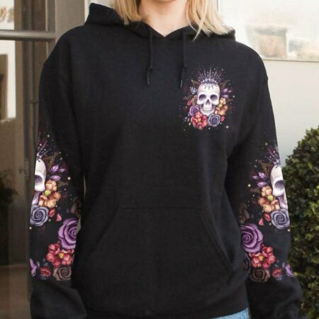 I'M THE F QUEEN FLOWER SKULL ALL OVER PRINT - YHLN1003233