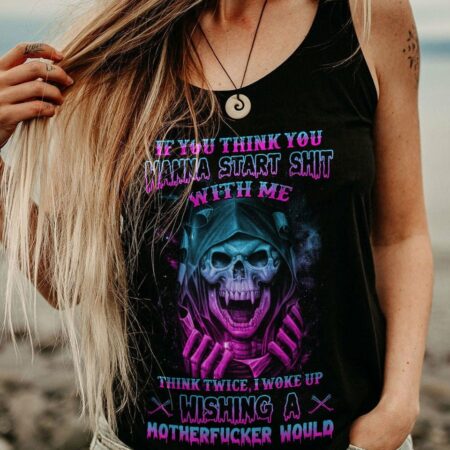 IF YOU THINK YOU WANNA VAMPIRE SKULL ALL OVER PRINT - TLNZ0911221