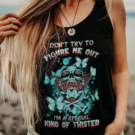 DON'T TRY TO FIGURE ME OUT TRIANGLE BUTTERFLY SKULL ALL OVER PRINT - TLNZ2712223