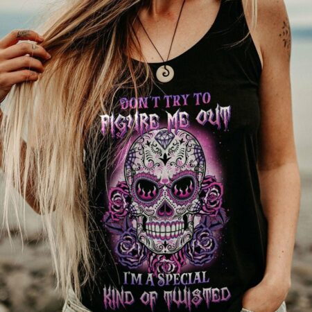 DON'T TRY TO FIGURE ME OUT SUGAR SKULL ROSE ALL OVER PRINT - TLTW1411221