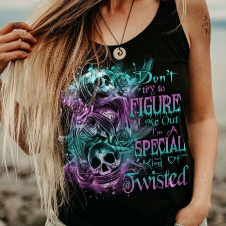 DON'T TRY TO FIGURE ME OUT 3 SKULLS ALL OVER PRINT - TLNO1012222