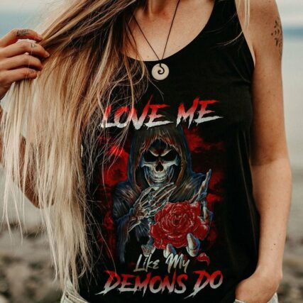 LOVE ME LIKE MY DEMONS DO REAPER ROSE ALL OVER PRINT - TLTR2811224