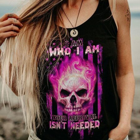 I AM WHO I AM FIRE SKULL FLAG ALL OVER PRINT - TLNZ0312223