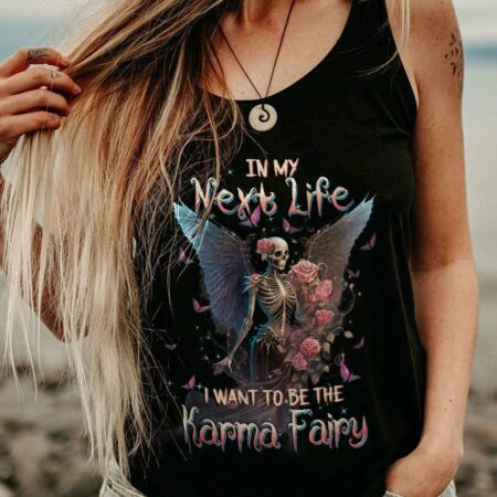 KARMA FAIRY SKULL SKELETON ROSE FRONT ALL OVER PRINT - TLTW2702235