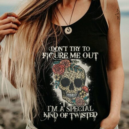 DON'T TRY TO FIGURE ME OUT LEOPARD SKULL ALL OVER PRINT - TLTY1411221