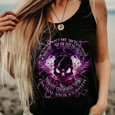 CONTROL YOUR STUPIDITY WINGS SKULL ALL OVER PRINT - TLTM1712222