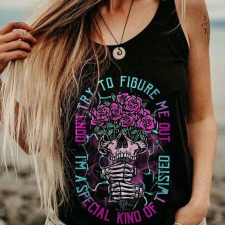 DON'T TRY TO FIGURE ME OUT ROSE SKULL ALL OVER PRINT - TLTR1712223