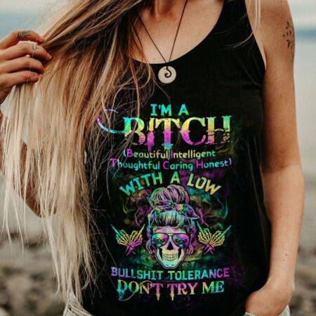 I'M A B DON'T TRY ME TIE DYE SKULL ALL OVER PRINT - TLTW0301236