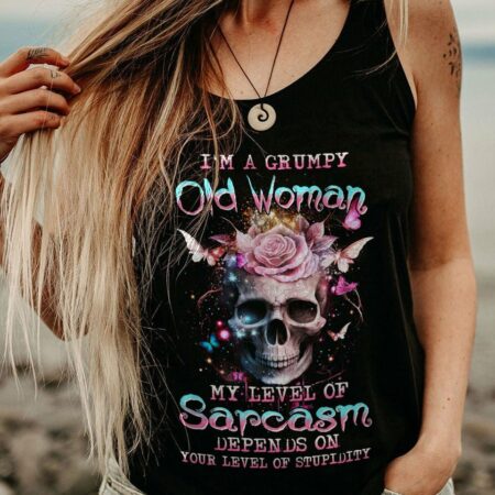I'M A GRUMPY OLD WOMAN ROSE SKULL ALL OVER PRINT - YHHN1002231