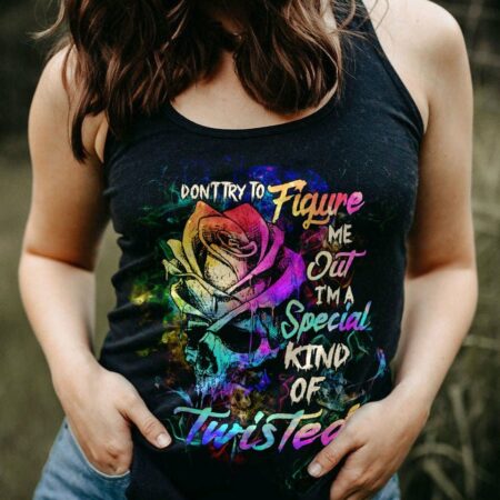 DON'T TRY TO FIGURE ME OUT ROSE SKULL ALL OVER PRINT - TLTW0803234