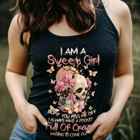 I AM A SWEET GIRL FLOWER SKULL ALL OVER PRINT - TLNZ2712224