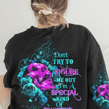 DON'T TRY TO FIGURE ME OUT ROSE SKULL ALL OVER PRINT - TLTW1312221