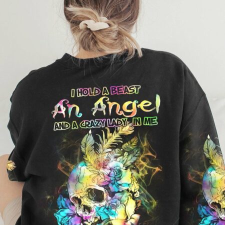 I HOLD A BEAST AN ANGEL AND A CRAZY LADY ALL OVER PRINT - YHHN0803234