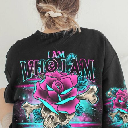 I AM WHO I AM BONES ROSE SKULL FLOWER ALL OVER PRINT - TLNO2811222