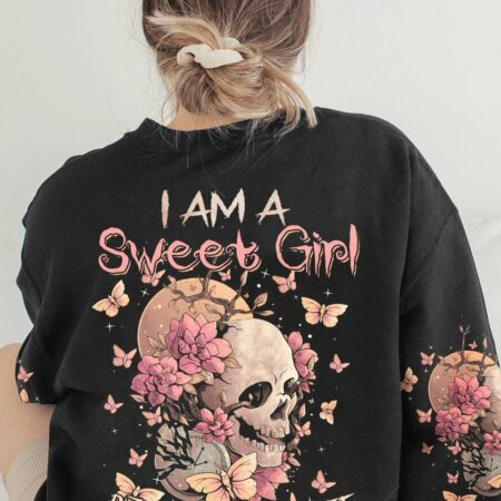 I AM A SWEET GIRL FLOWER SKULL ALL OVER PRINT - TLNZ2712224