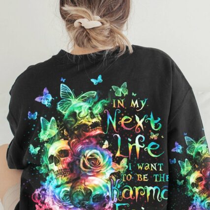 KARMA FAIRY 3 SKULLS ROSE ALL OVER PRINT - TLNO2412221