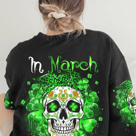 IN MARCH WE WEAR GREEN SUGAR SKULL LEOPARD PATRICK'S DAY ALL OVER PRINT - TLNO1601233