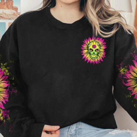 I AM A RAY OF FKING SUNSHINE SUGAR SKULL SUNFLOWER ALL OVER PRINT - TLTW0612224