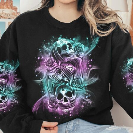 DON'T TRY TO FIGURE ME OUT 3 SKULLS ALL OVER PRINT - TLNO1012222