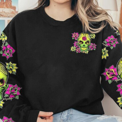 I TRY TO AVOID DRAMA SUGAR SKULL ALL OVER PRINT - TLTW2912224