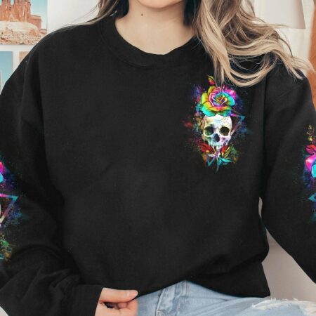 I TRY TO AVOID DRAMA TIE DYE SKULL ALL OVER PRINT - YHHG3012223