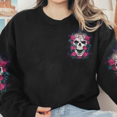 DON'T TRY TO FIGURE ME OUT SKULL ROSE ALL OVER PRINT - YHHG1811224