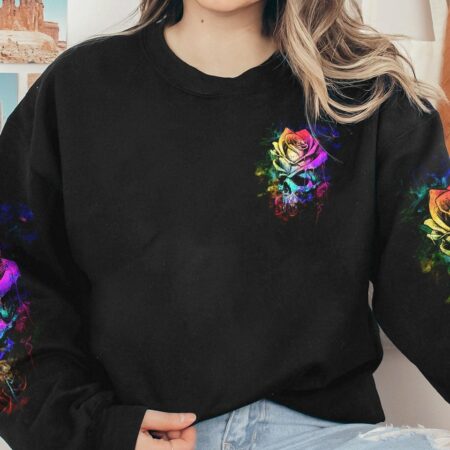 DON'T TRY TO FIGURE ME OUT ROSE SKULL ALL OVER PRINT - TLTW0803234
