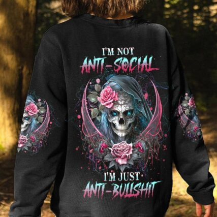 I'M NOT ANTI-SOCIAL SKULL ALL OVER PRINT - YHHG1303233