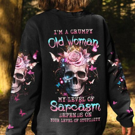 I'M A GRUMPY OLD WOMAN ROSE SKULL ALL OVER PRINT - YHHN1002231
