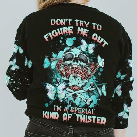 DON'T TRY TO FIGURE ME OUT TRIANGLE BUTTERFLY SKULL ALL OVER PRINT - TLNZ2712223