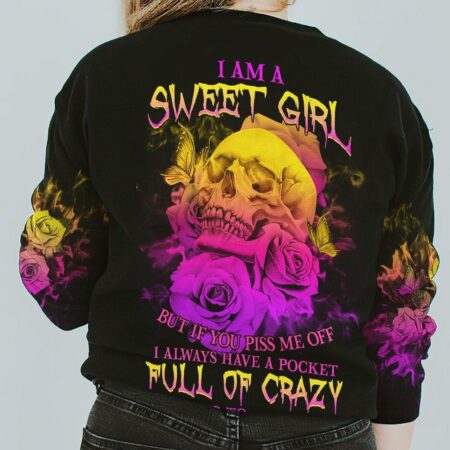 I AM A SWEET GIRL SKULL ROSE ALL OVER PRINT - YHHG1411224