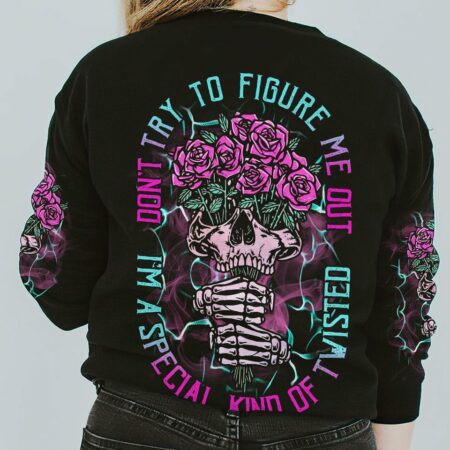 DON'T TRY TO FIGURE ME OUT ROSE SKULL ALL OVER PRINT - TLTR1712223