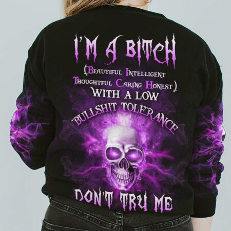 I'M A B DON'T TRY ME FIRE SKULL ALL OVER PRINT - YHLN1201231